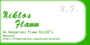 miklos flamm business card